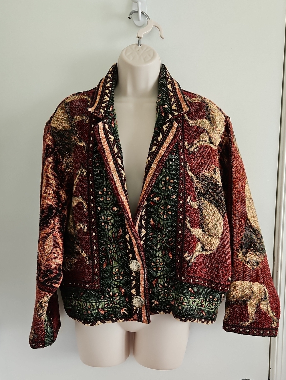 Vintage Painted Pony Lion Africa Cropped Jacket One Size USA Made
